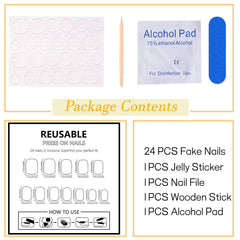 FOLONRAL hand applying a press-on nail step-by-step, fast-application benefit
