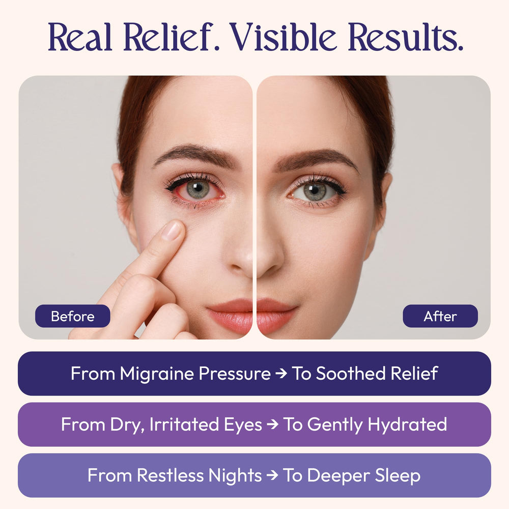 FOMIN model wearing mask relaxed eyes closed demonstrating soothing sleep aid