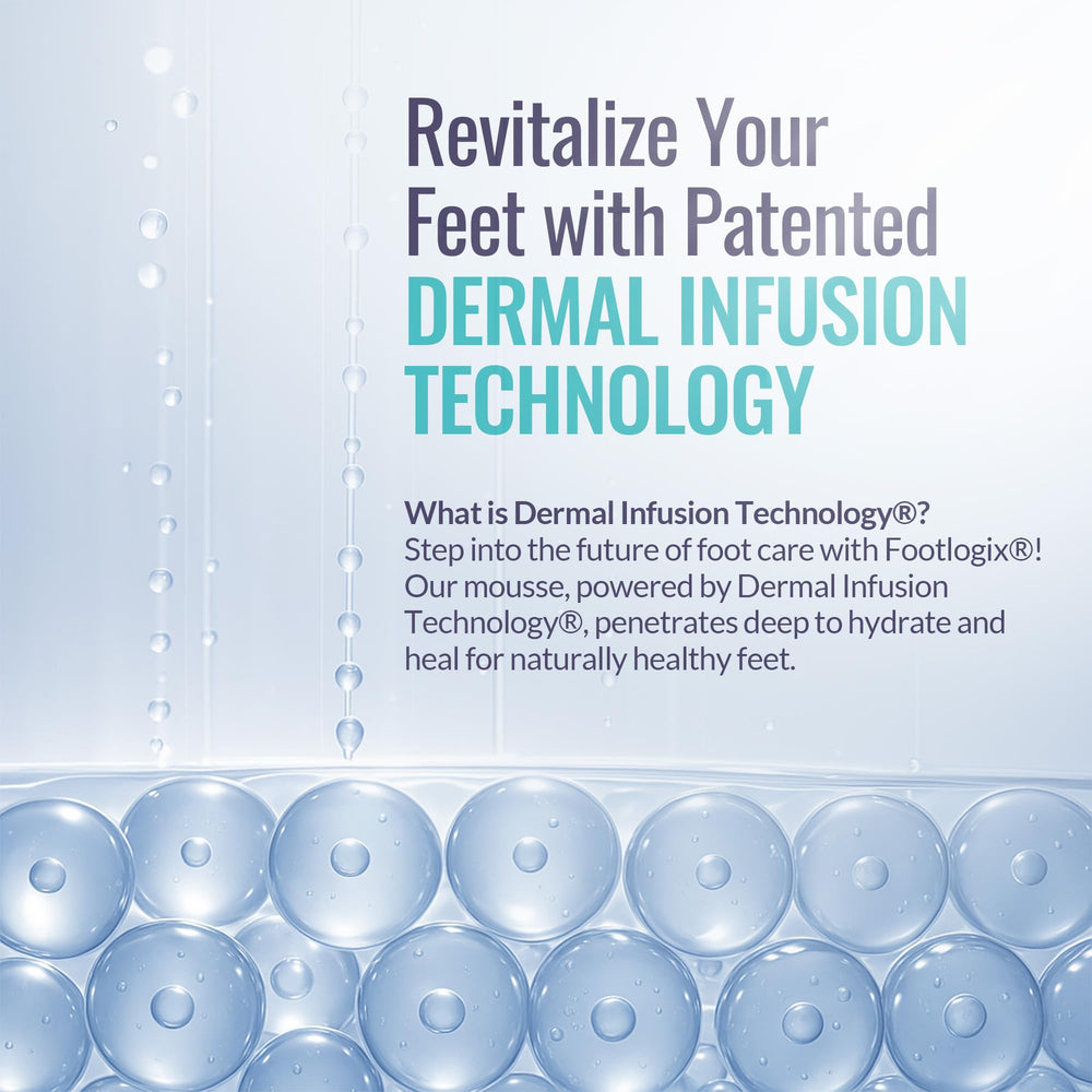 Footlogix can next to ruler showing 4.23 oz size and travel-friendly benefit