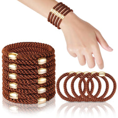 forenee front packaging showing 10 brown braided hair ties and neat display benefit durability