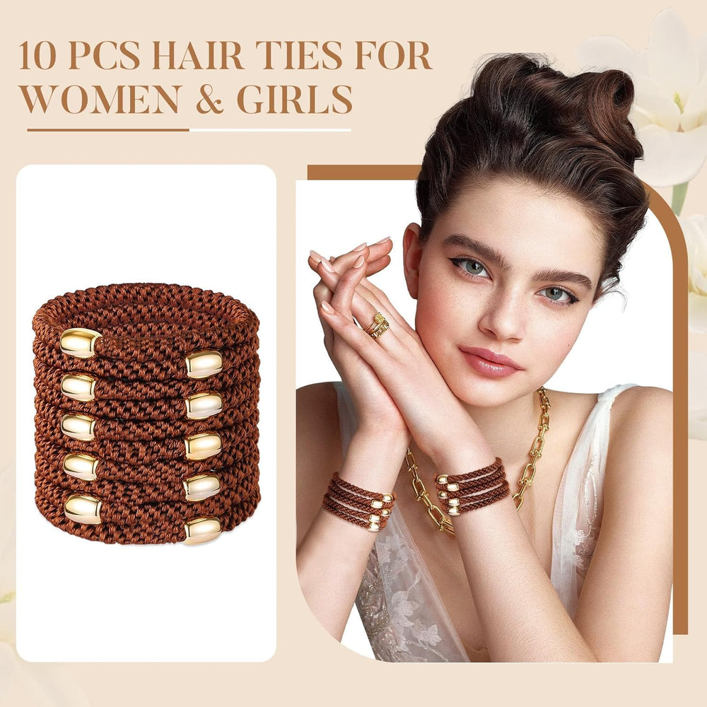 forenee hair tie worn as wrist bracelet demonstrating convenience and style benefit easy access