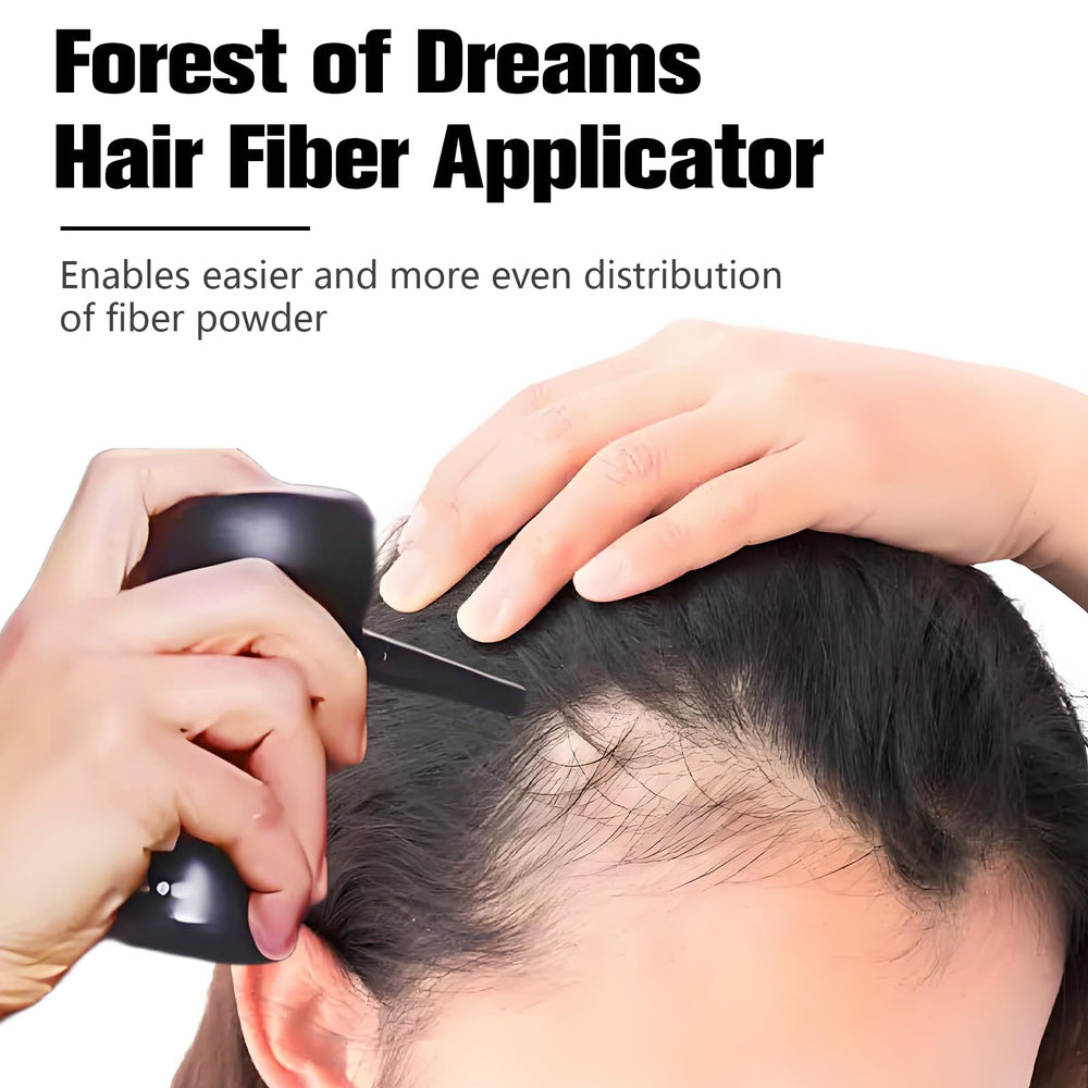Forest of Dreams applicator on bathroom vanity next to styling tools for convenient storage