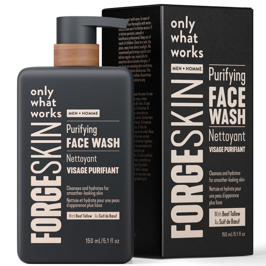 Forge Skin front bottle view showing clean branding and travel-friendly size