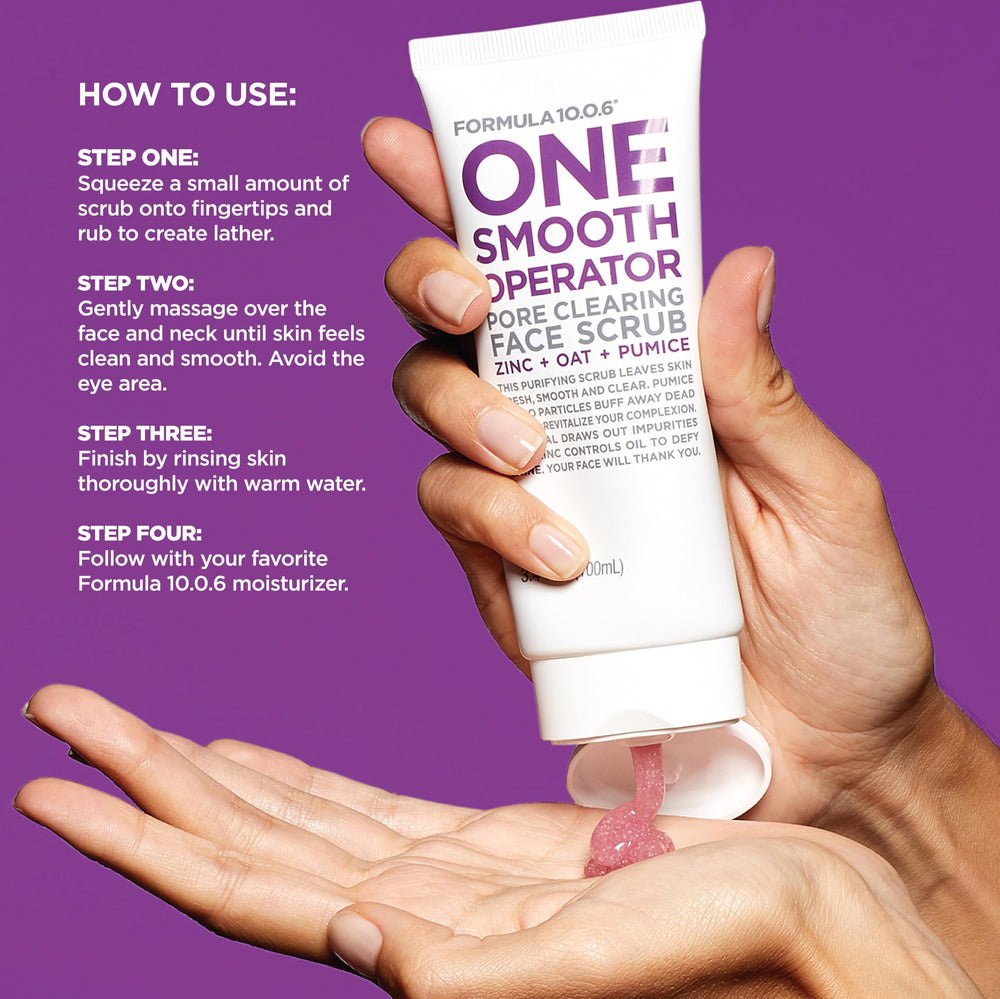 FORMULA 10.0.6 being scooped on fingertips demonstrating simple application and gentle massage