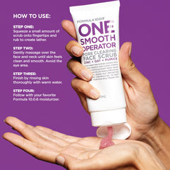 FORMULA 10.0.6 being scooped on fingertips demonstrating simple application and gentle massage