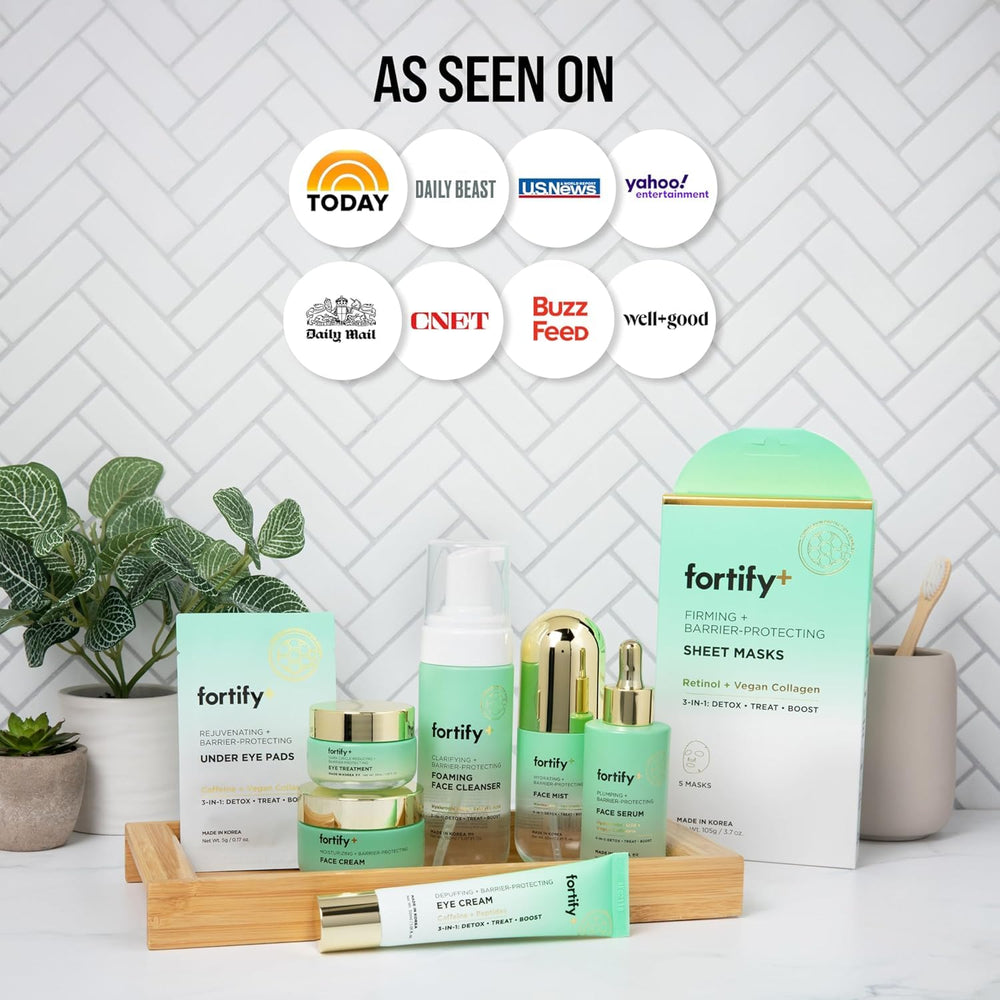 Fortify Skincare bottle on shelf styled for bathroom routine organization benefit