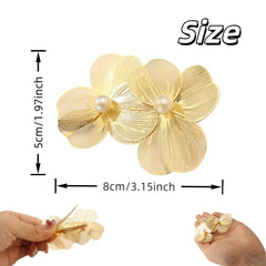 Fosrisix worn in half-up bridal hairstyle adding romantic flair