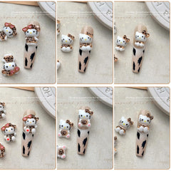 Foweso charms on acrylic nail in use demonstrating stylish accent wearability