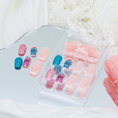 Foweso glue and accessories laid out showing included jelly glue and file for application