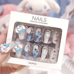 Foweso nail file, wooden stick and glue pads displayed for simple application