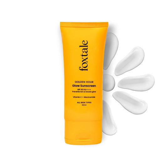 FoxTale front packaging showing SPF 50 and glow benefits