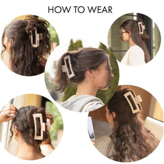 FRAMAR clip in use styled into a bun for all-day comfort