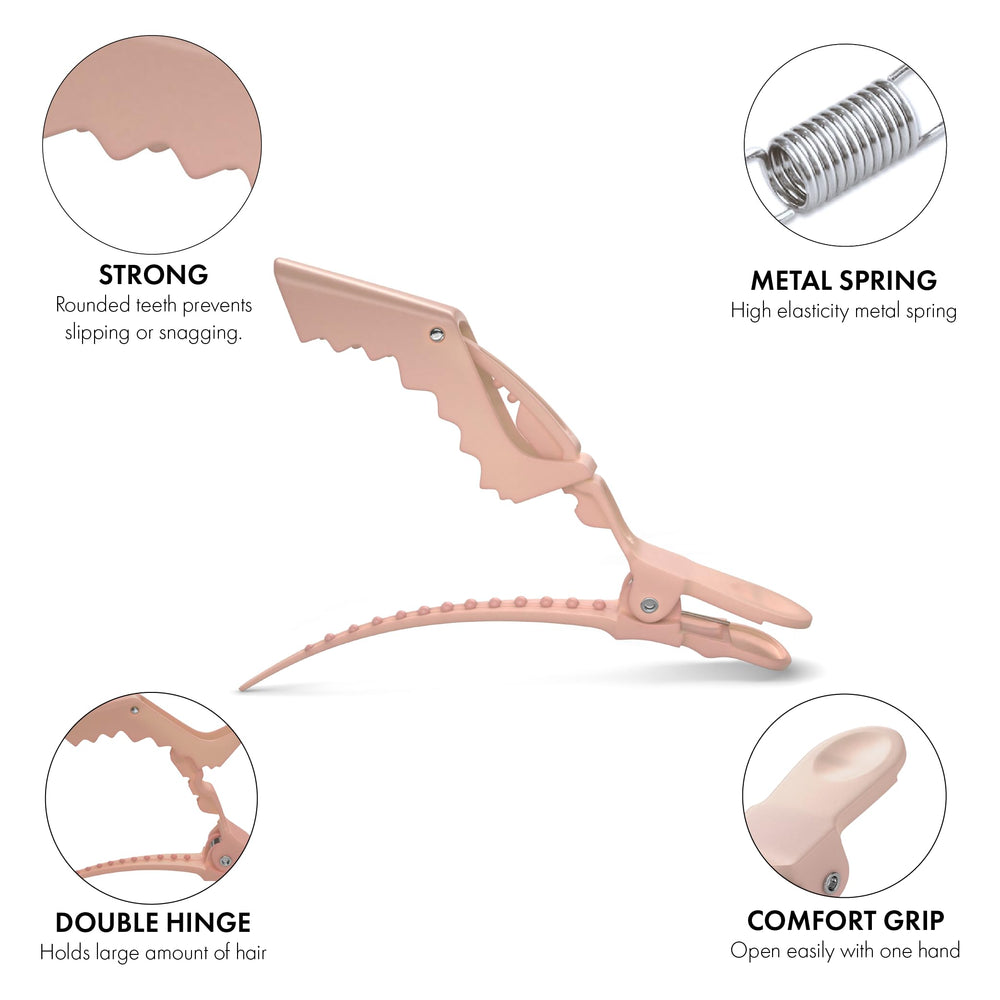 FRAMAR clip holding hair section during styling showing firm reliable grip