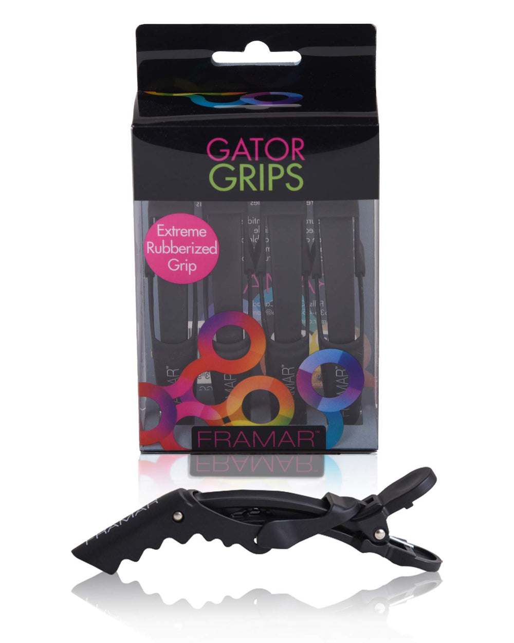 FRAMAR front pack view showing four black clips and professional value