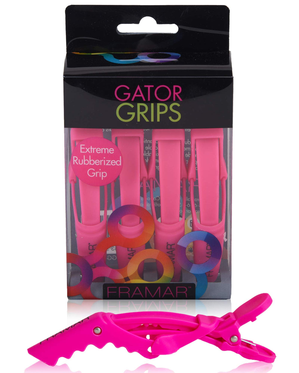 FRAMAR front view of four pink gator grips showing professional kit benefit