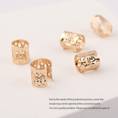 FRDTLUTHW beads threaded on braids in salon for instant metallic accent