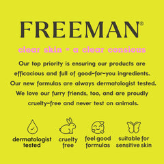 Freeman tube beside towel and brush showing spa-like skincare ritual benefit