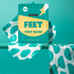Freeman feet wearing mask socks demonstrating easy at-home use