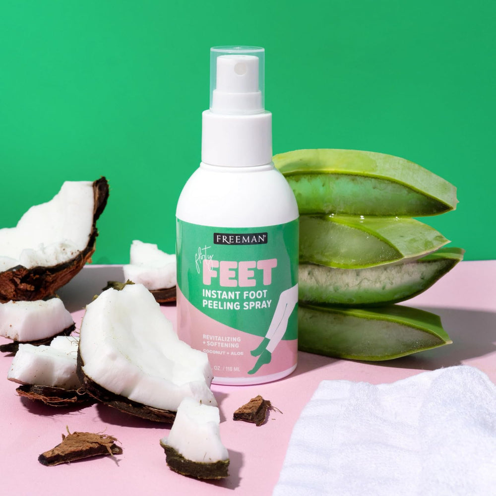 Freeman used with exfoliating mitt showing enhanced peeling and dead skin removal