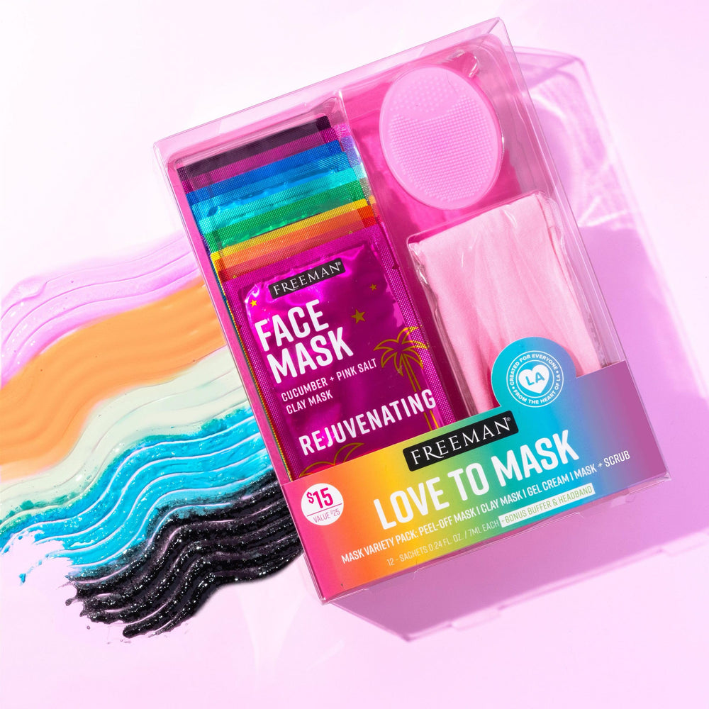 Freeman mask sachet held in hand to show travel-size convenience