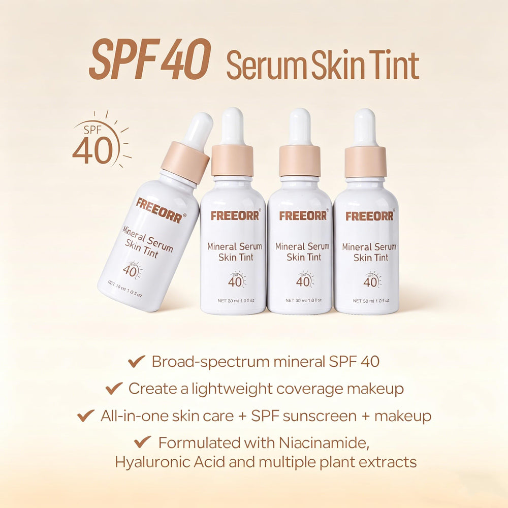 FREEORR bottle with SPF label emphasizing SPF 40 sun protection benefit