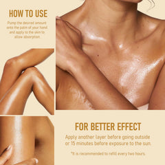 FREEORR lifestyle photo on beach showing shimmering protected skin