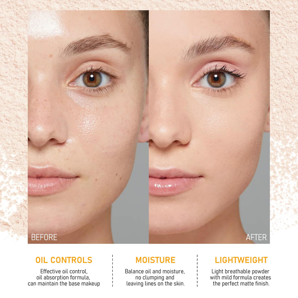 FREEORR used on scalp closeup showing discreet coverage and oil control benefit