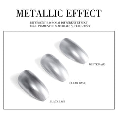 FREEORR nails in use showing durable high-gloss metallic effect
