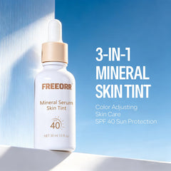 FREEORR texture pump closeup showing creamy white-to-tone adaptive formula and hydration benefit