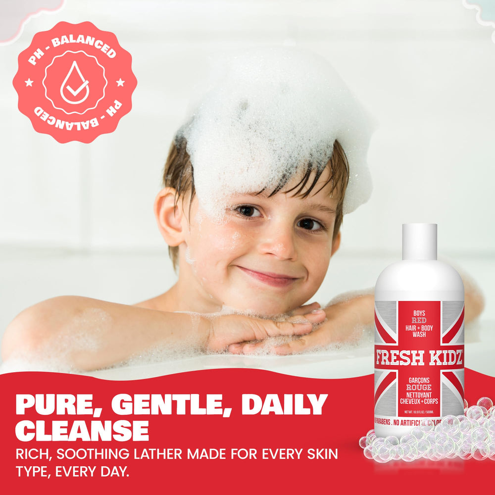 Fresh Kidz texture closeup demonstrating creamy lather that hydrates skin