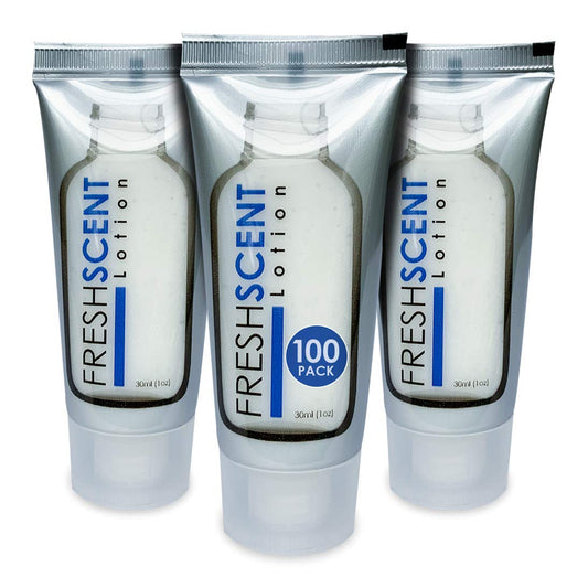 Freshscent front box of 100 tubes showing tidy packaging and easy storage benefit