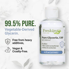 Freskáro clear glycerin liquid close-up highlighting smooth texture