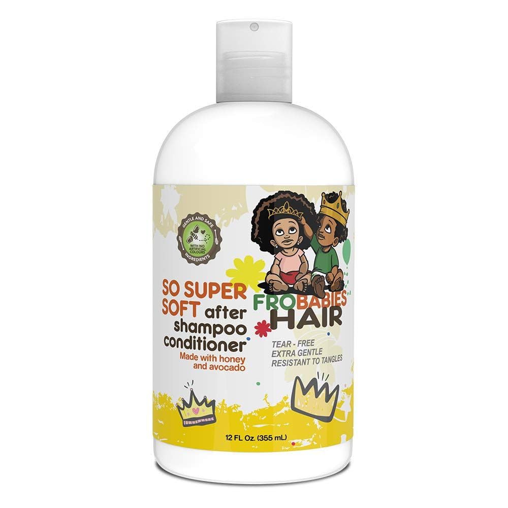 FroBabies bottle front packaging showing conditioner for softer hair