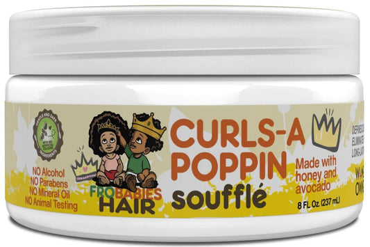 FroBabies Hair jar front view showing label and 8oz size benefits definition