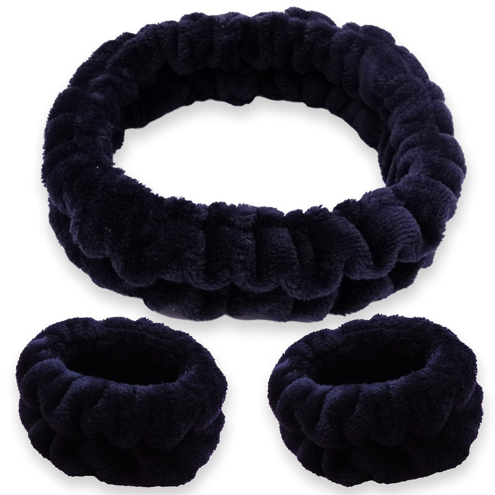FROG SAC front view of black headband and wristbands showing set benefit