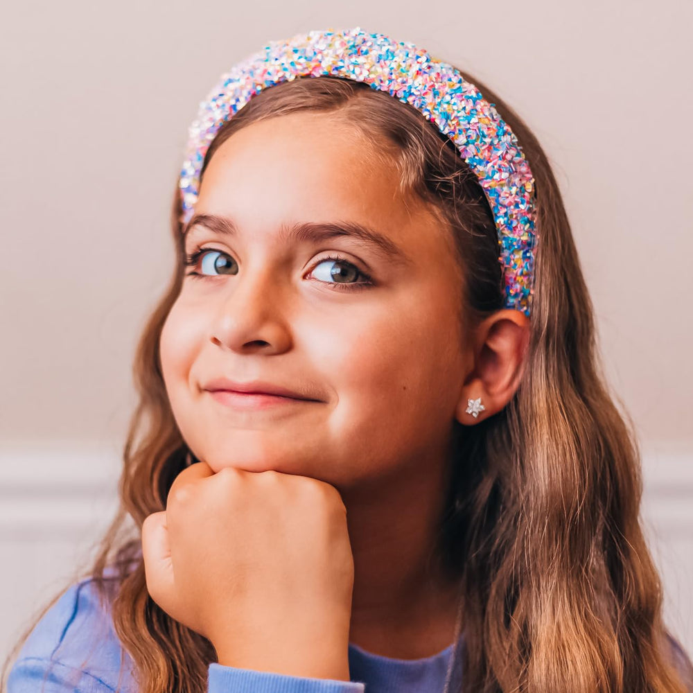 FROG SAC headband styled with colorful outfit showing versatile everyday sparkle