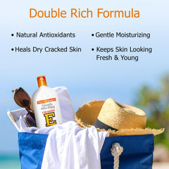 Fruit of the Earth lotion being massaged into hands to show fast absorption and moisturizing benefit