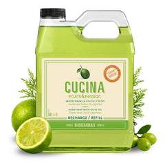 Fruits and Passion front bottle showing label and 1 L size benefit