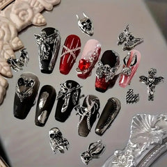 FRUZJAY close-up of metallic skull charm highlighting vintage texture and shine