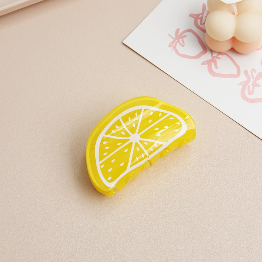 FRUZJAY lemon clip glossy acrylic texture showing long-lasting finish benefit