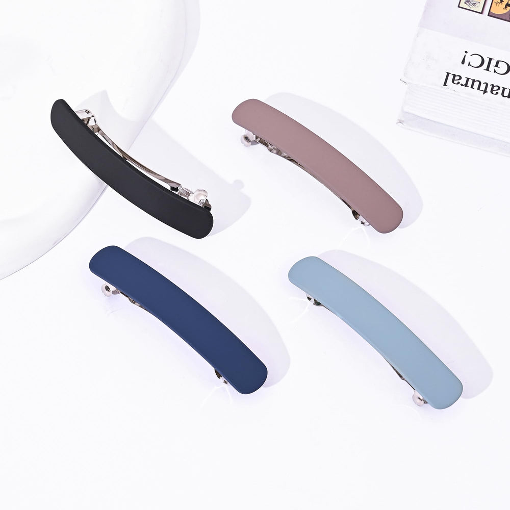 Fsmiling barrette securing half-up hairstyle in lifestyle scene for everyday wear