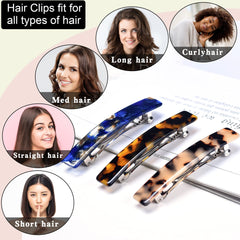 Fsmiling barrette next to ruler for scale showing compact 3-inch size