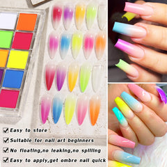 FSpronail finished ombre manicure on hand demonstrating vibrant seamless gradient result