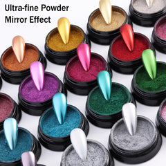 FSpronail color swatches on nail wheel showing range of chrome shades for easy shade selection