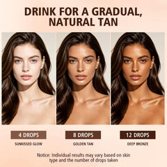 fugit drops mixed into a glass of water, convenient sunless tanning on the go