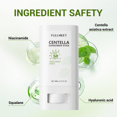 FullMeet ingredients label showing Centella and niacinamide soothing benefit