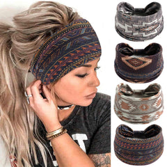 FULZTEY front view of 4-piece headband pack showing colors and patterns, stylish convenience