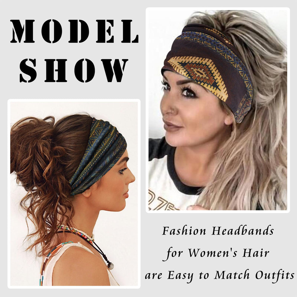 FULZTEY knotted headband detail highlighting vintage floral print and secure fit