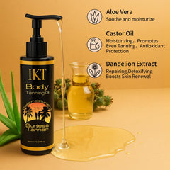 FUNAN bottle on bathroom counter suggesting easy at-home tanning routine