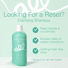 Function of Beauty label close-up highlighting ingredients and easy-pump benefit